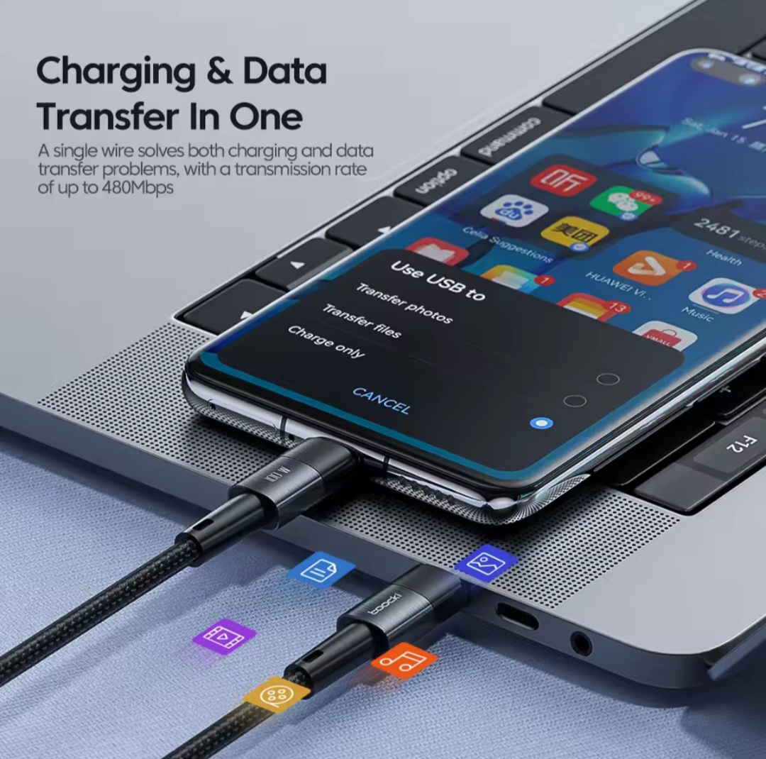 Picture of Toocki 60W 100W USB Type C To Type C Cable USB-C PD Fast Charging Charger Wire Cord For Macbook Samsung oppo Xiaomi 12 11 USB C Cable