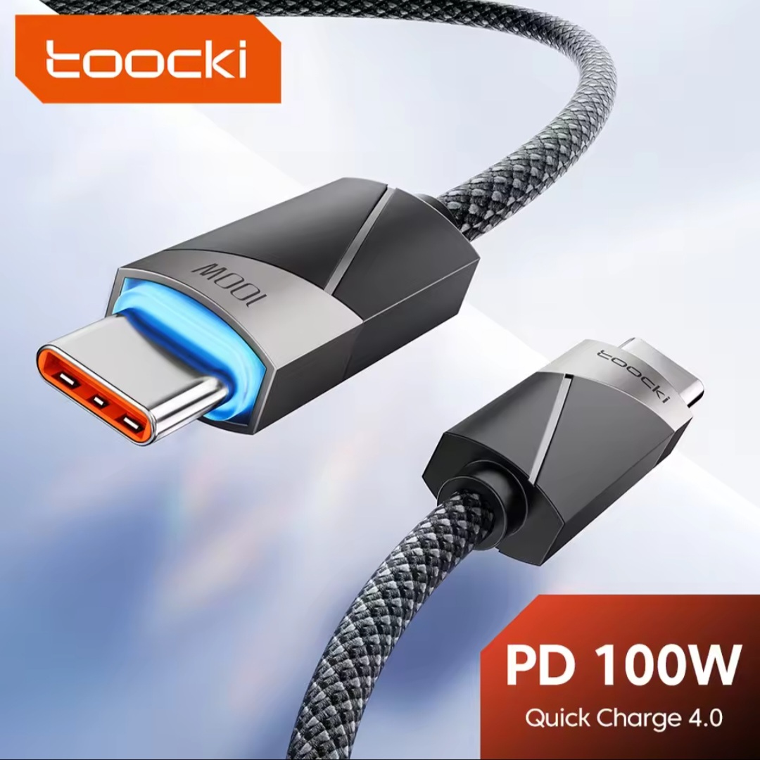 Picture of Toocki 100W Cable Type C to Type C Fast Charging QC4.0 Smart Power-Off 5A USB C Cable for iPhone 15 Pro Max 14 13 Samsung Xiaomi OPPO