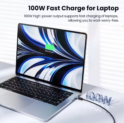 Picture of Toocki 100W Cable Type C to Type C Fast Charging QC4.0 Smart Power-Off 5A USB C Cable for iPhone 15 Pro Max 14 13 Samsung Xiaomi OPPO