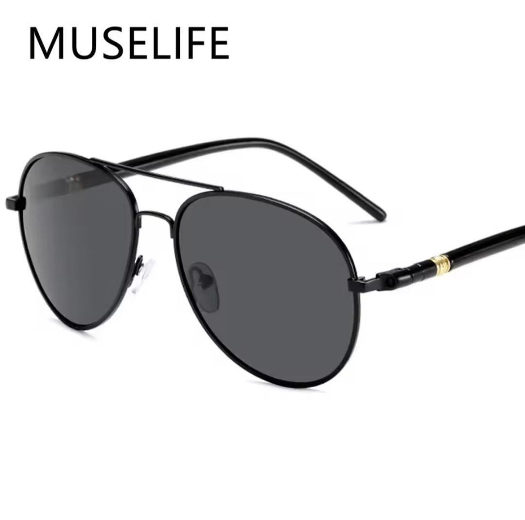 Picture of Luxury Men's Polarized Sunglasses Driving Sun Glasses For Men Women Brand Designer Male Vintage Black Pilot Sunglasses UV400