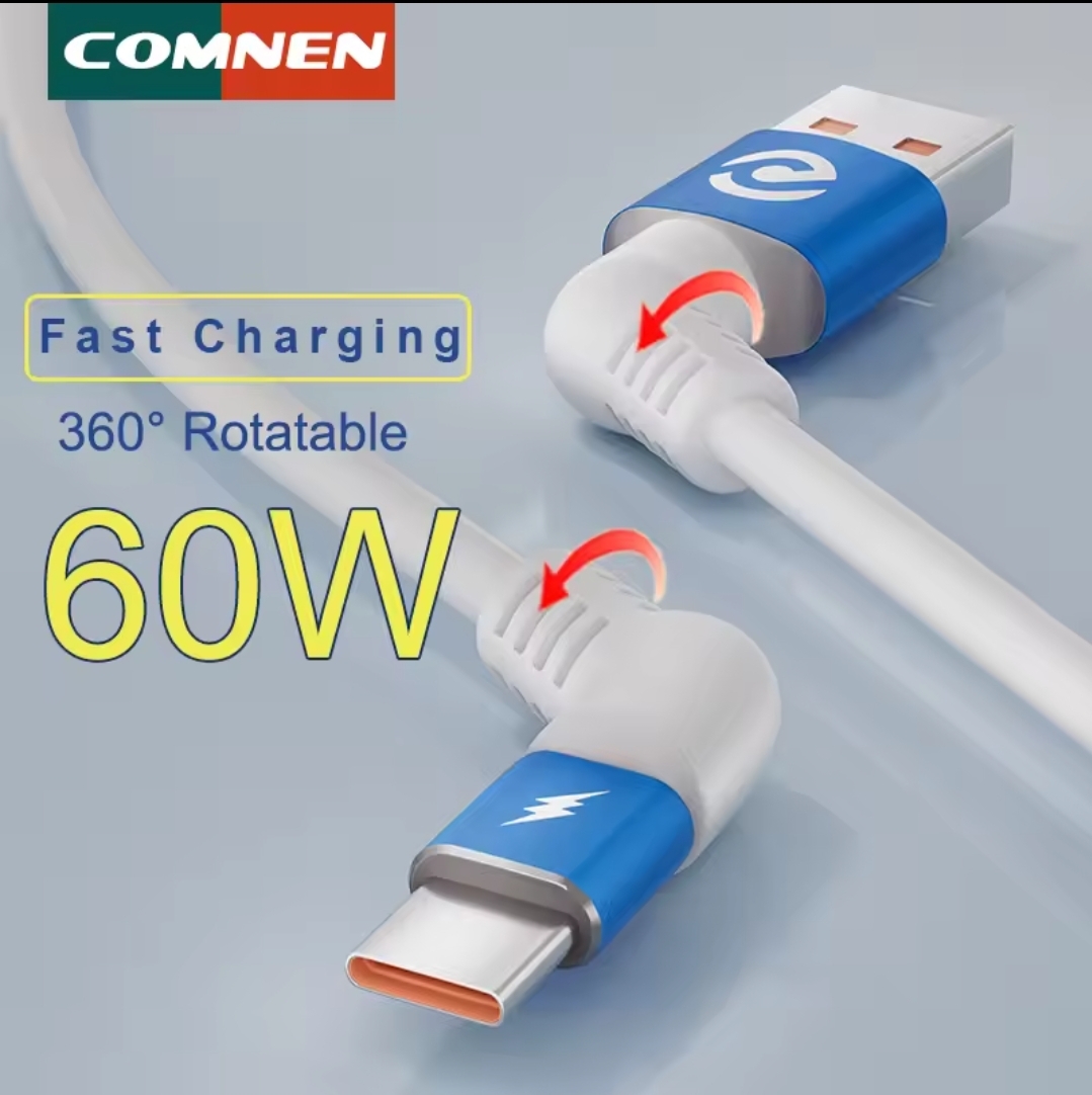 Picture of COMNEN USB A to Type C Charging Cable Type C to Type c PD 60W QC 3.0 fast charging cable Iphone Android Huawei Samsung gamepad