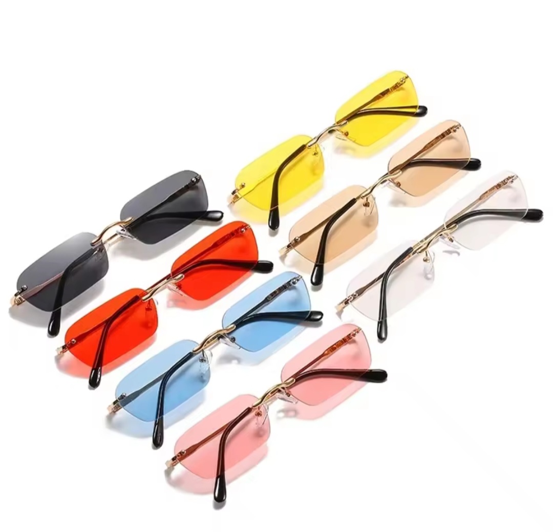 Picture of New Unisex Fashion Sunglasses Frameless  Trendy Cut Edge Jelly Color Sunglasses Women Men