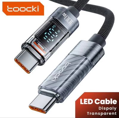 Picture of Toocki Type C to Type C Cable 100W/60W PD Display Fast Charging Charger USB C to USB C Transparent Cable For Xiaomi Macbook