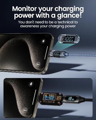 Picture of Toocki Type C to Type C Cable 100W/60W PD Display Fast Charging Charger USB C to USB C Transparent Cable For Xiaomi Macbook