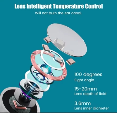 Picture of Smart Visual Ear Cleaner earpick NE series High Precision Ear Wax Removal Tool with Camera LED Light Wireless Otoscope Smart Ear Cleaning Kit (8pcs combo)