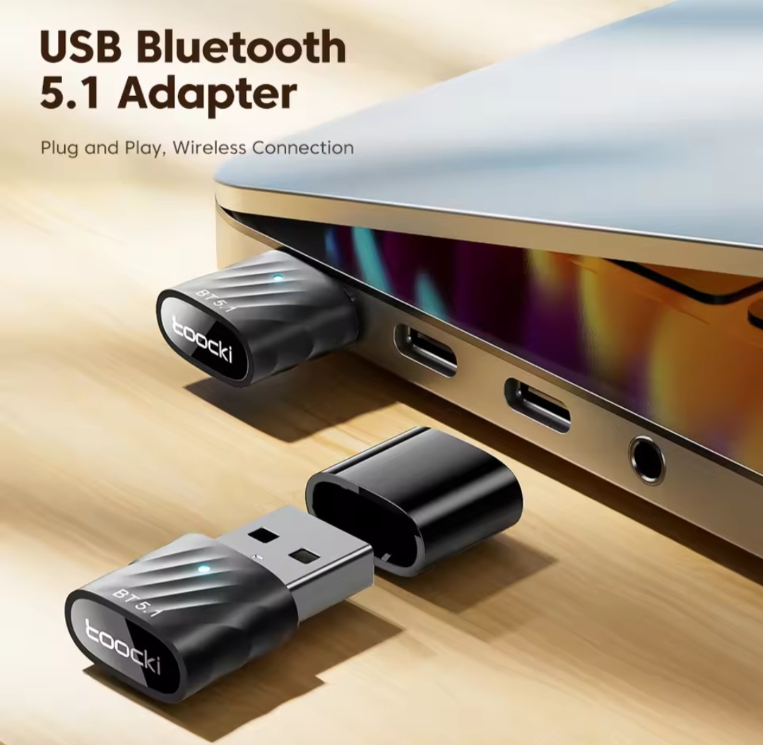Picture of Toocki USB Bluetooth Adapter Bluetooth 5.1 Wireless BT Receiver Transmitter Adaptador for PC Speaker Mouse Music Audio Adapter