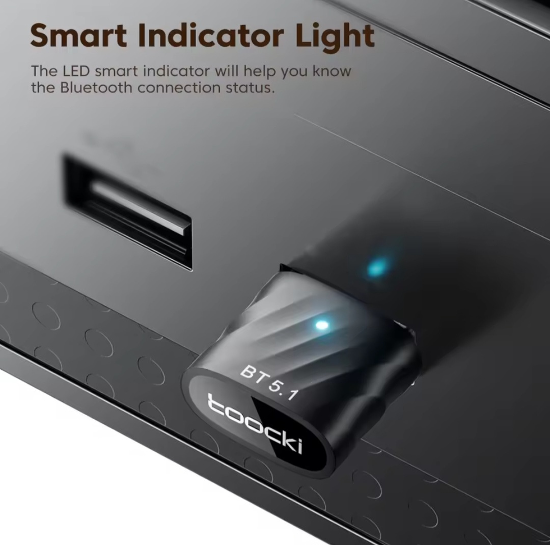 Picture of Toocki USB Bluetooth Adapter Bluetooth 5.1 Wireless BT Receiver Transmitter Adaptador for PC Speaker Mouse Music Audio Adapter