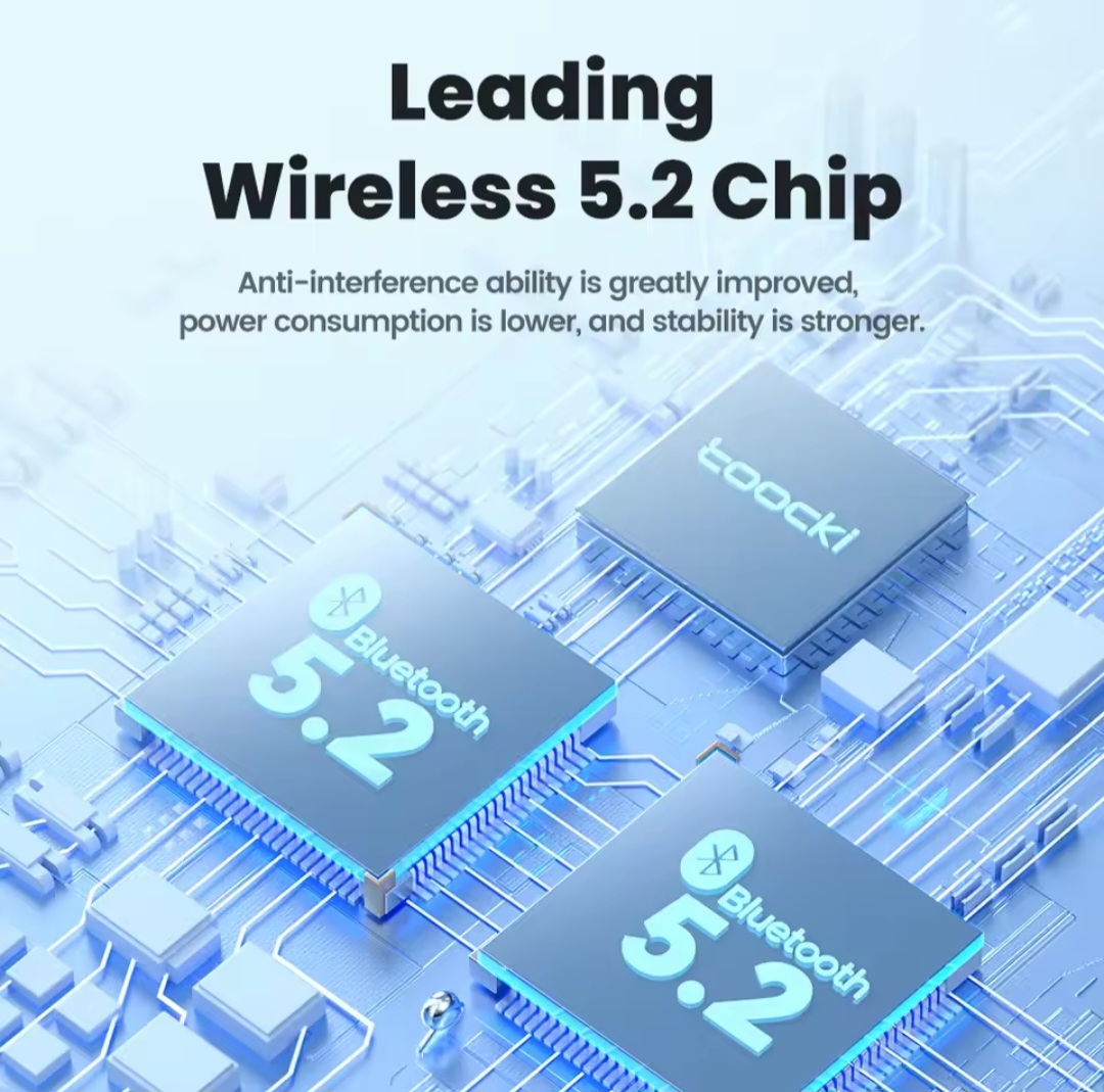 Picture of Toocki EJ06 TWS Wireless Earphones Bluetooth 5.2 Mini In-Ear Earbuds Touch Control with Mic for Android Phone