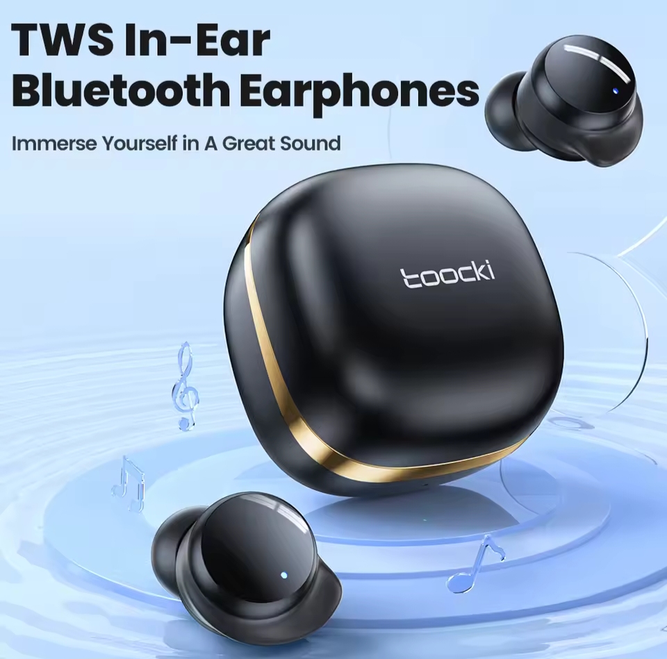 Picture of Toocki TWS Earphones Bluetooth 5.2 Hi-FI Stereo Sound True Wireless Earbuds 8mm Driver Speaker Touch Control Headphone 250mAH