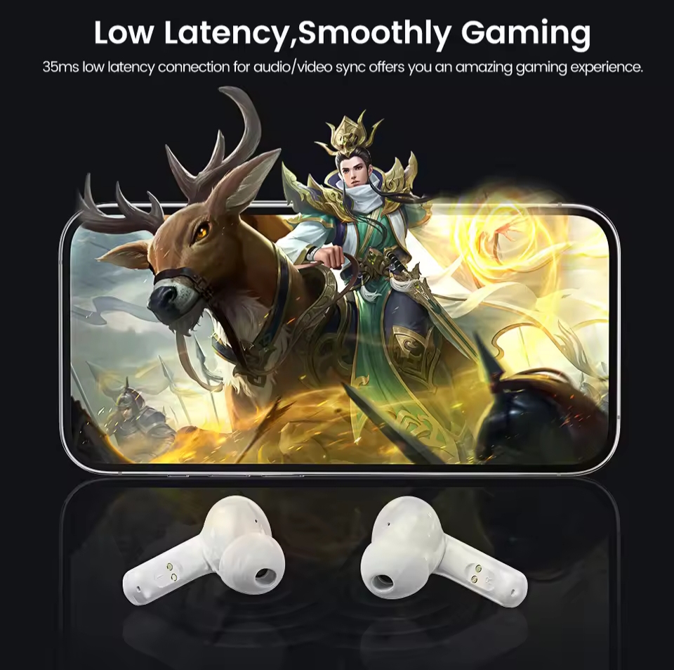 Picture of Toocki Bluetooth 5.3 Wireless Headphones Earphone TWS In-Ear Waterproof Headset LED 40H 35ms Low Latency Earbud with Microphone