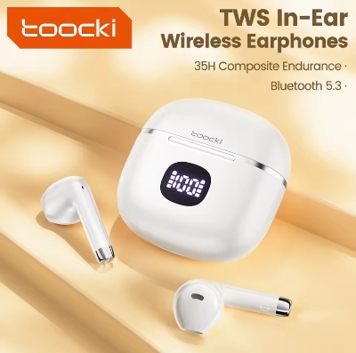 Picture of Toocki 06C Bluetooth 5.3 Wireless Headphones Power Digital Display 35hours Endurance Gaming Headsets Waterproof Sports Earbuds