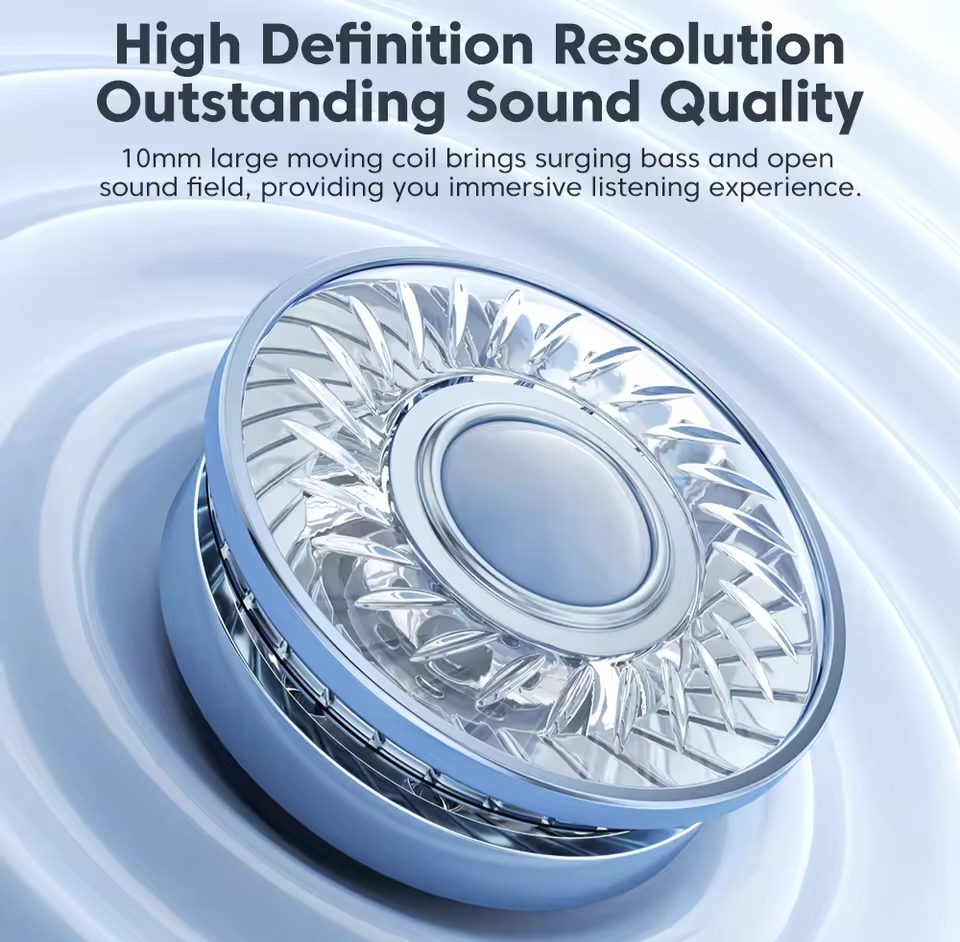 Picture of Toocki Bluetooth 5.3 Wireless Earphone HiFi Headphones Touch Control with Mic Sports Noise Reduction