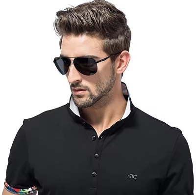 Picture of Men Polarized Sunglasses Men Brand Design Sunglasses Aluminum Leg Mirror Lens Sunglasses for Men/women