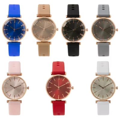 Picture of Fashion Simple Diamond Ladies Quartz Watches Silicone Strap Dress Watch Gifts Wristwatches