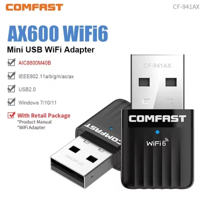 Picture of Comfast AX600 USB WiFi 6 Adapter 5G + 2.4GHz Network Card Dongle 802.11AX Antenna for PC Signal Reception for Laptop Win 10 11