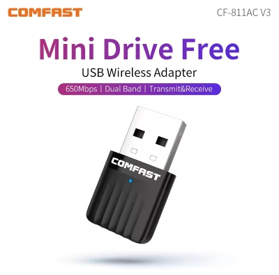 Picture of Comfast 650Mbps WiFi Adapter 2.4G/5.8G 11AC Wireless Network Card USB Adapter for Laptop PC WiFi Receiver Win 7/10/11