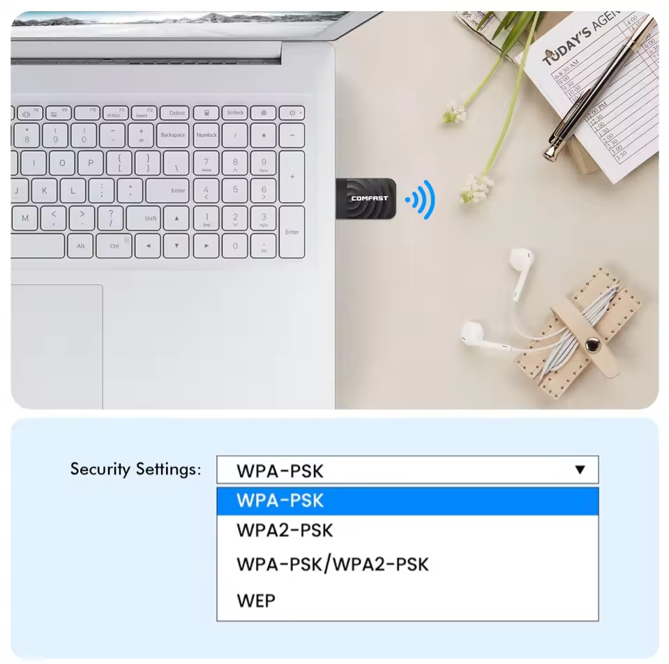 Picture of Comfast 650Mbps WiFi Adapter 2.4G/5.8G 11AC Wireless Network Card USB Adapter for Laptop PC WiFi Receiver Win 7/10/11