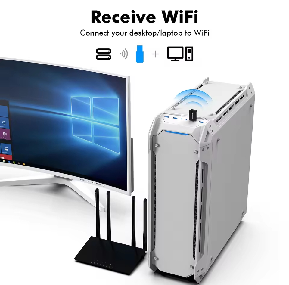 Picture of Comfast 650Mbps WiFi Adapter 2.4G/5.8G 11AC Wireless Network Card USB Adapter for Laptop PC WiFi Receiver Win 7/10/11