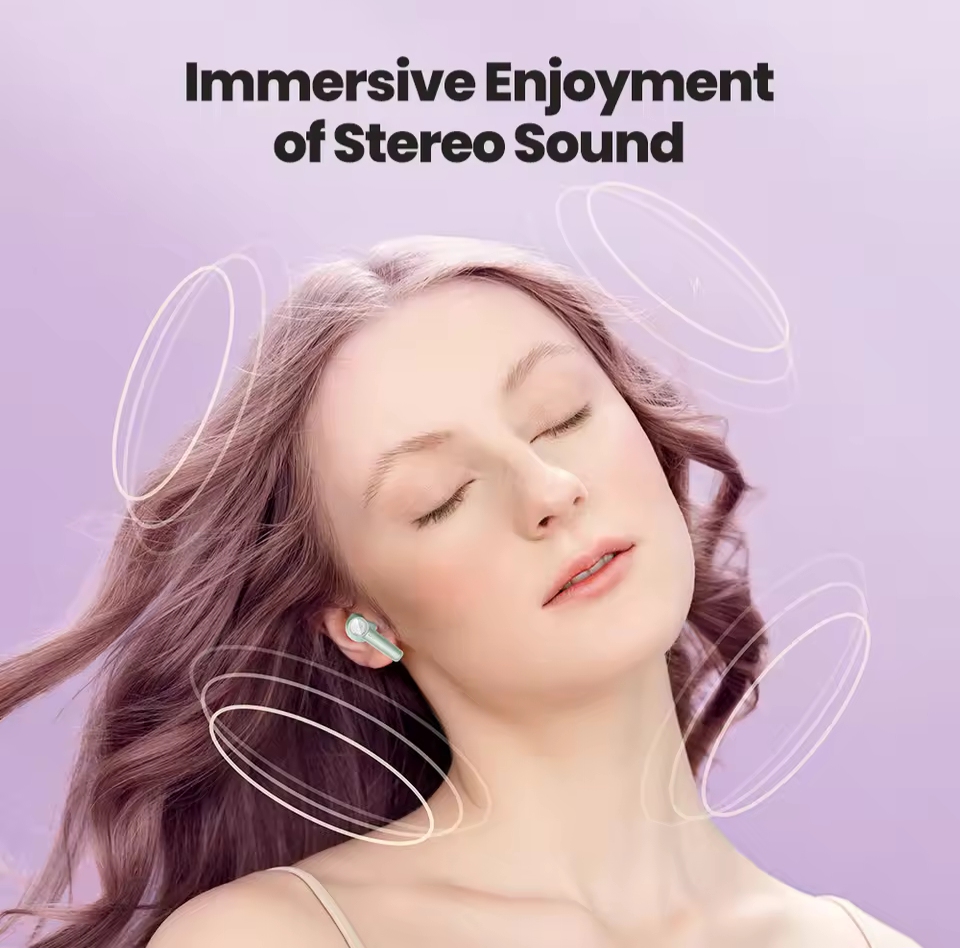 Picture of Toocki TWS Bluetooth 5.3 ENC HiFi Sound Stereo Earphones IPX4 Waterproof In-Ear Headset Compact Size for Mobile Phone