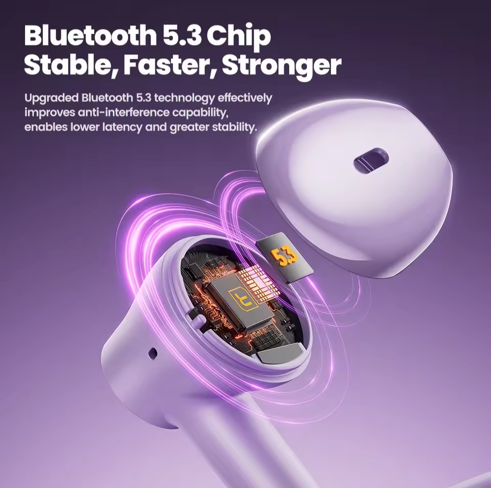 Picture of Toocki TWS Bluetooth 5.3 ENC HiFi Sound Stereo Earphones IPX4 Waterproof In-Ear Headset Compact Size for Mobile Phone