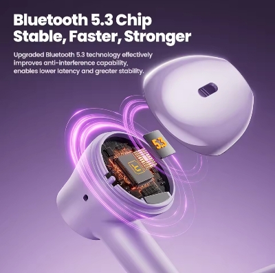 Picture of Toocki TWS Bluetooth 5.3 ENC HiFi Sound Stereo Earphones IPX4 Waterproof In-Ear Headset Compact Size for Mobile Phone