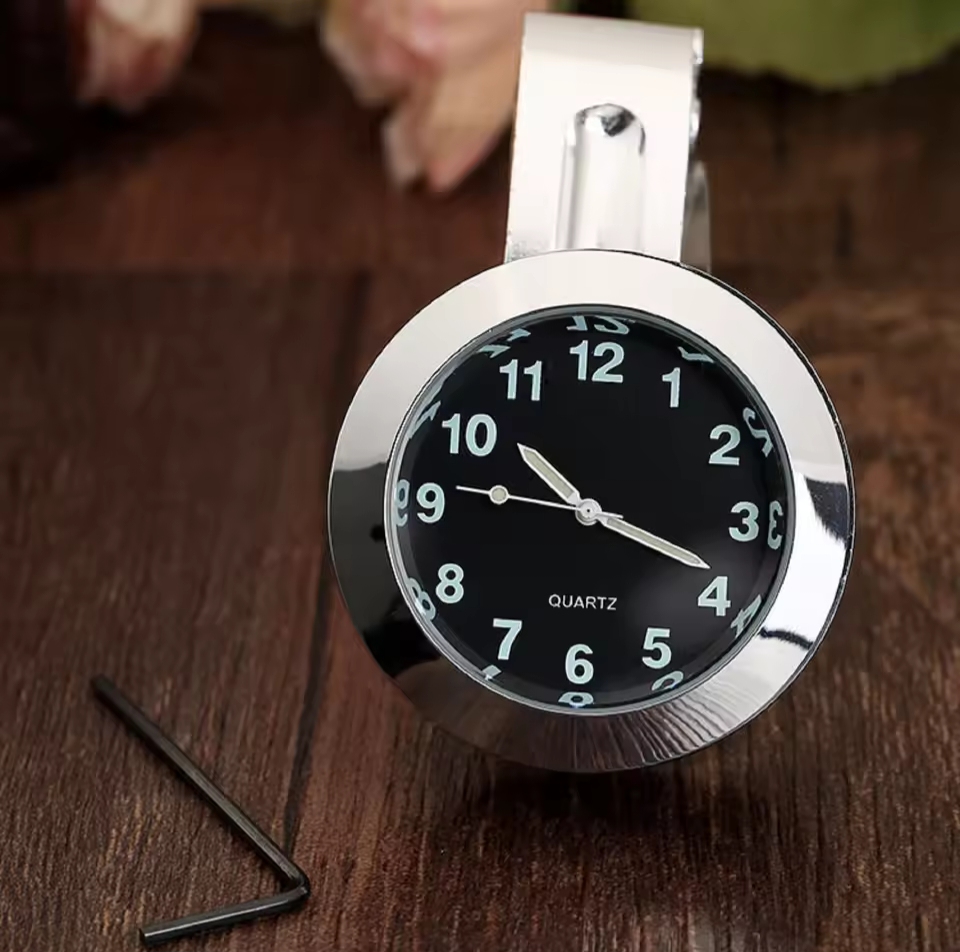 Picture of Universal 7/8"" To 1"" Motorcycle CNC Aluminum Handlebar Mount Clock Watch for Harley Davidson Cruiser Chopper Custom Motorbike