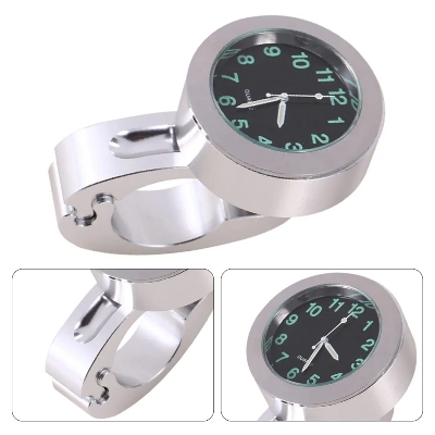 Picture of Universal 7/8"" To 1"" Motorcycle CNC Aluminum Handlebar Mount Clock Watch for Harley Davidson Cruiser Chopper Custom Motorbike