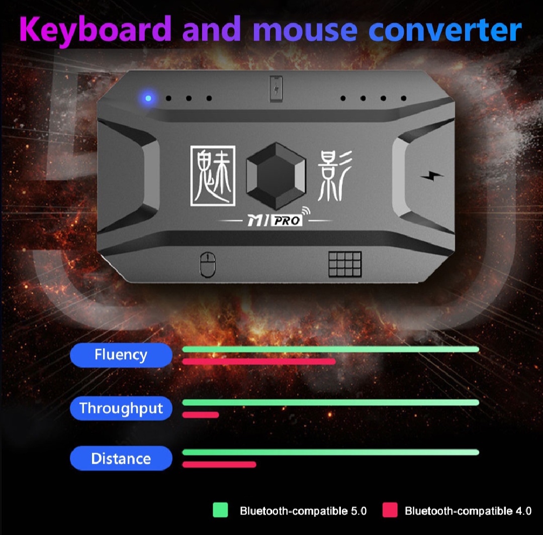 Picture of M1 Pro Mobile Controller Gaming Keyboard Mouse Converter BT V5.0 Programmable Adapter Support IOS