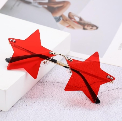 Picture of New Fashion Rimless Star Shape Sunglasses Party Glasses Funny Pentagram Eyewear DIY Decoration Eyeglasses