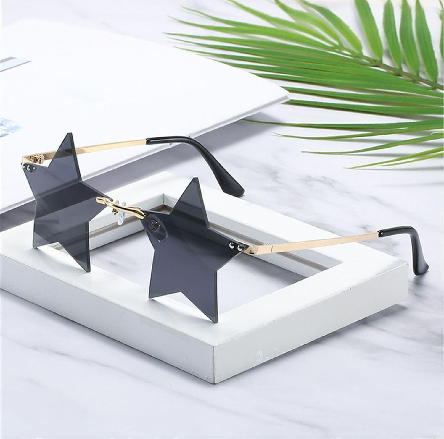 Picture of New Fashion Rimless Star Shape Sunglasses Party Glasses Funny Pentagram Eyewear DIY Decoration Eyeglasses