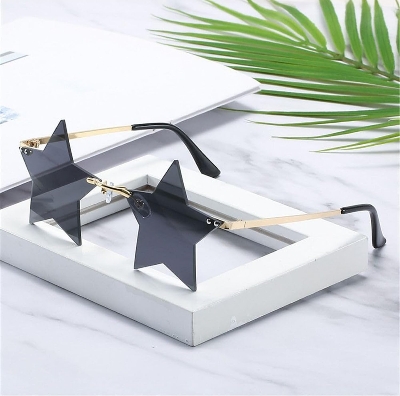 Picture of New Fashion Rimless Star Shape Sunglasses Party Glasses Funny Pentagram Eyewear DIY Decoration Eyeglasses