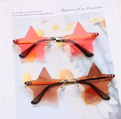 Picture of New Fashion Rimless Star Shape Sunglasses Party Glasses Funny Pentagram Eyewear DIY Decoration Eyeglasses
