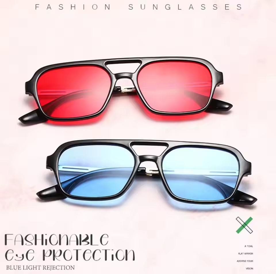 Picture of Vintage Metal Frame Square Sunglasses For Women Men Brand Black Rectangle Cool Sunglasses Polygon Sun Glasses for Male Female ﻿
