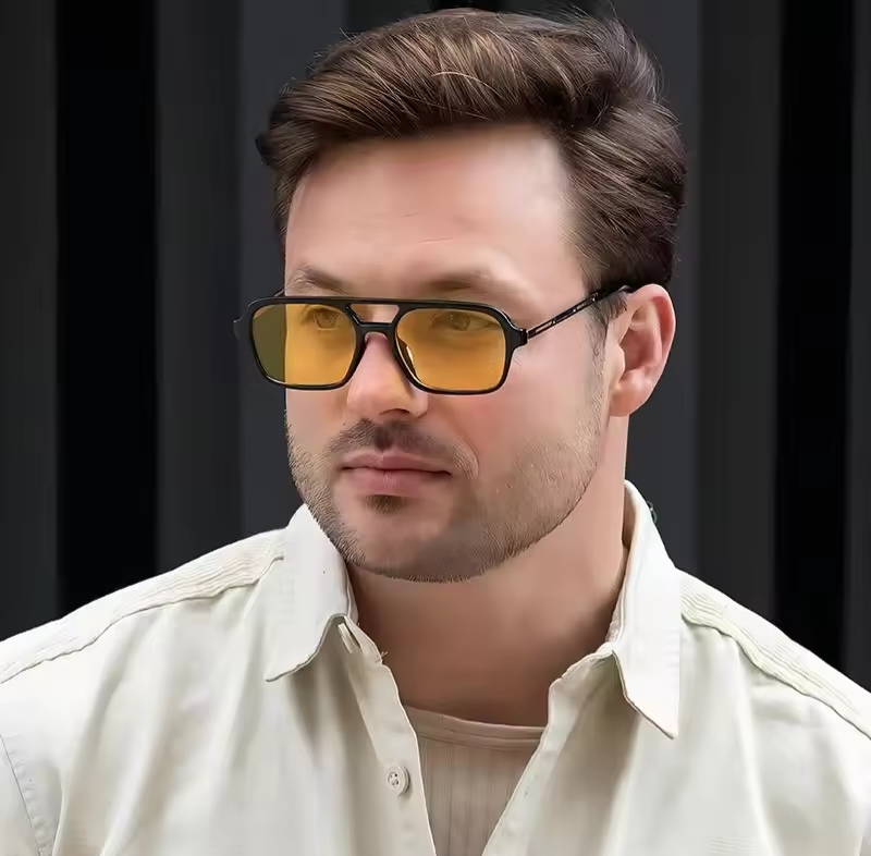 Picture of Vintage Metal Frame Square Sunglasses For Women Men Brand Black Rectangle Cool Sunglasses Polygon Sun Glasses for Male Female ﻿