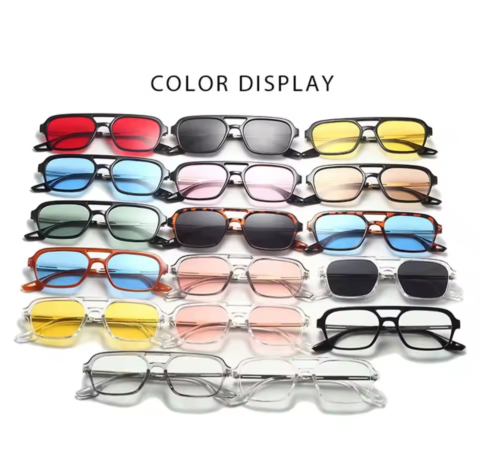 Picture of Vintage Metal Frame Square Sunglasses For Women Men Brand Black Rectangle Cool Sunglasses Polygon Sun Glasses for Male Female ﻿