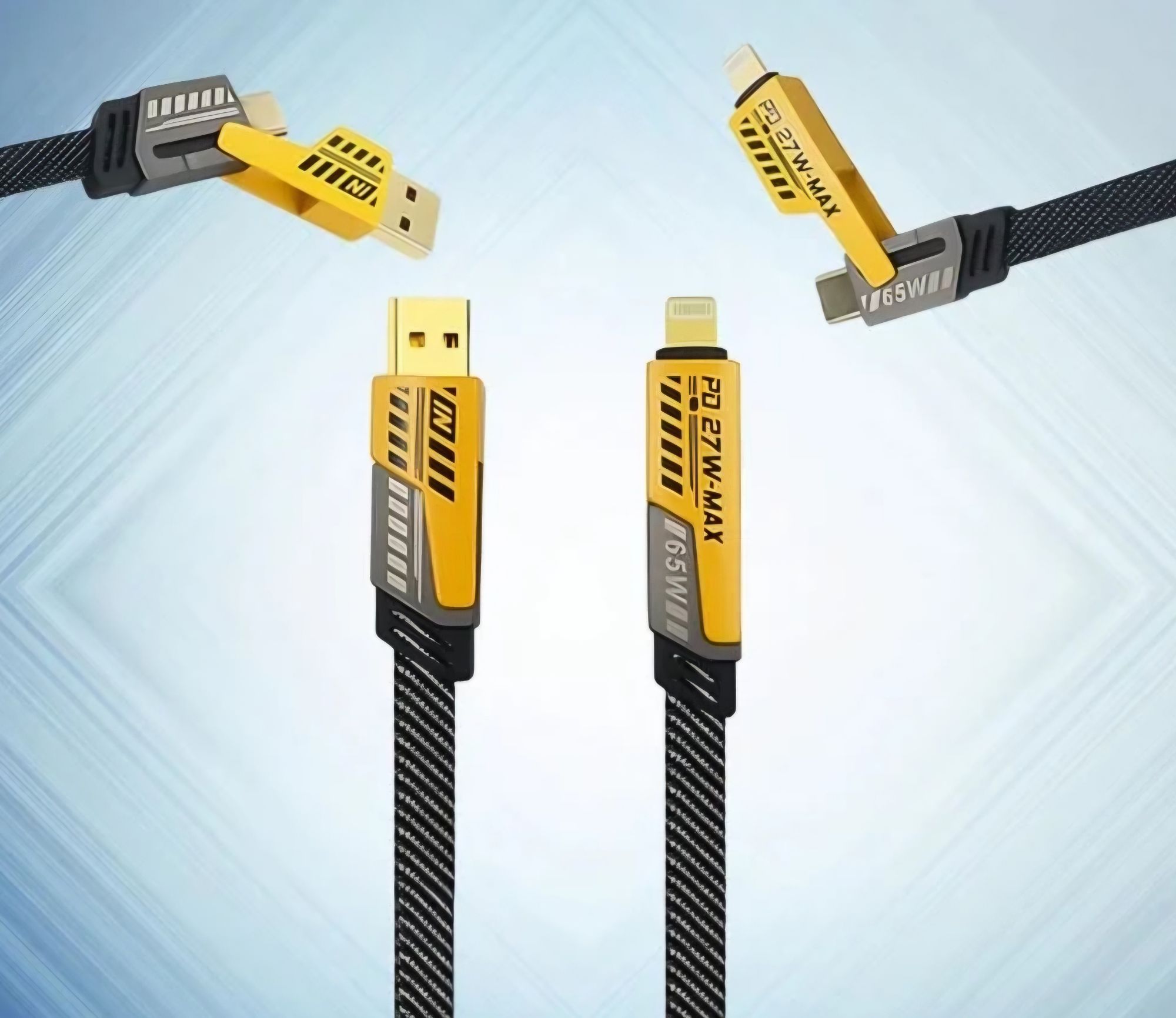 Picture of 6A Super Fast Charging 4 in 1 USB Cable PD 65W Type-c to Type-c Multi-function 2 with 2 Cable for Mobile Phone