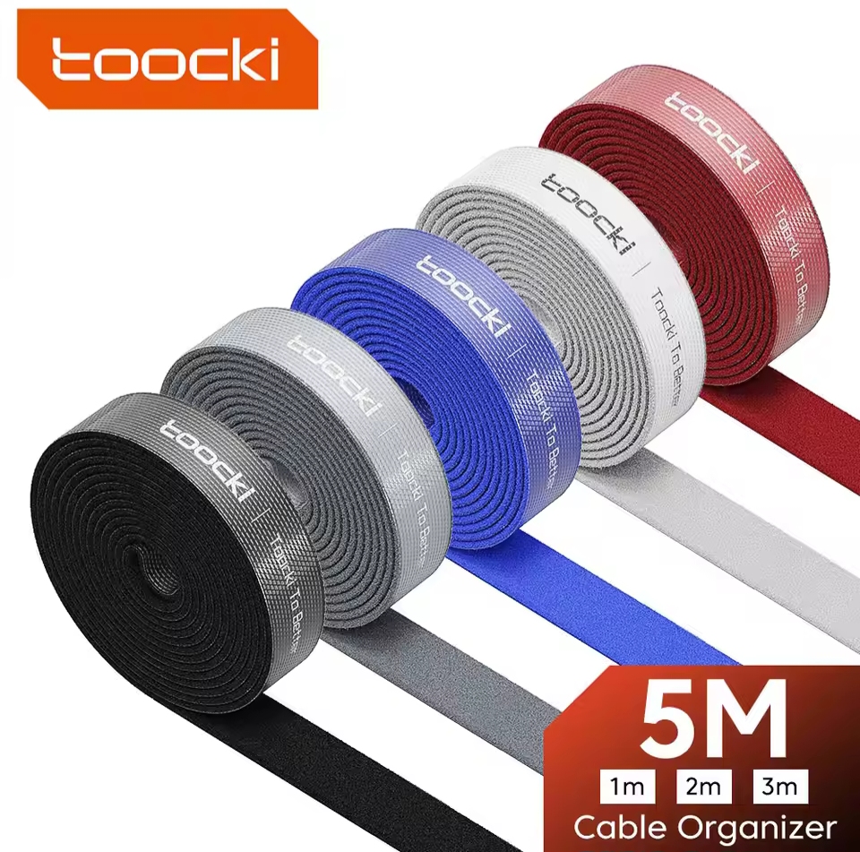 Picture of Toocki 5m Cable Organizer Winder Management Under Dest Free Cut Wire Cord Management Organizers for iPhone Xiaomi Poco Cables