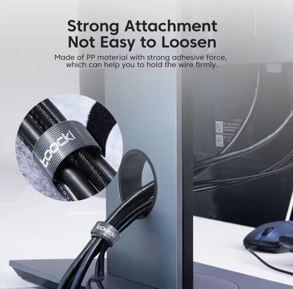 Picture of Toocki 5m Cable Organizer Winder Management Under Dest Free Cut Wire Cord Management Organizers for iPhone Xiaomi Poco Cables