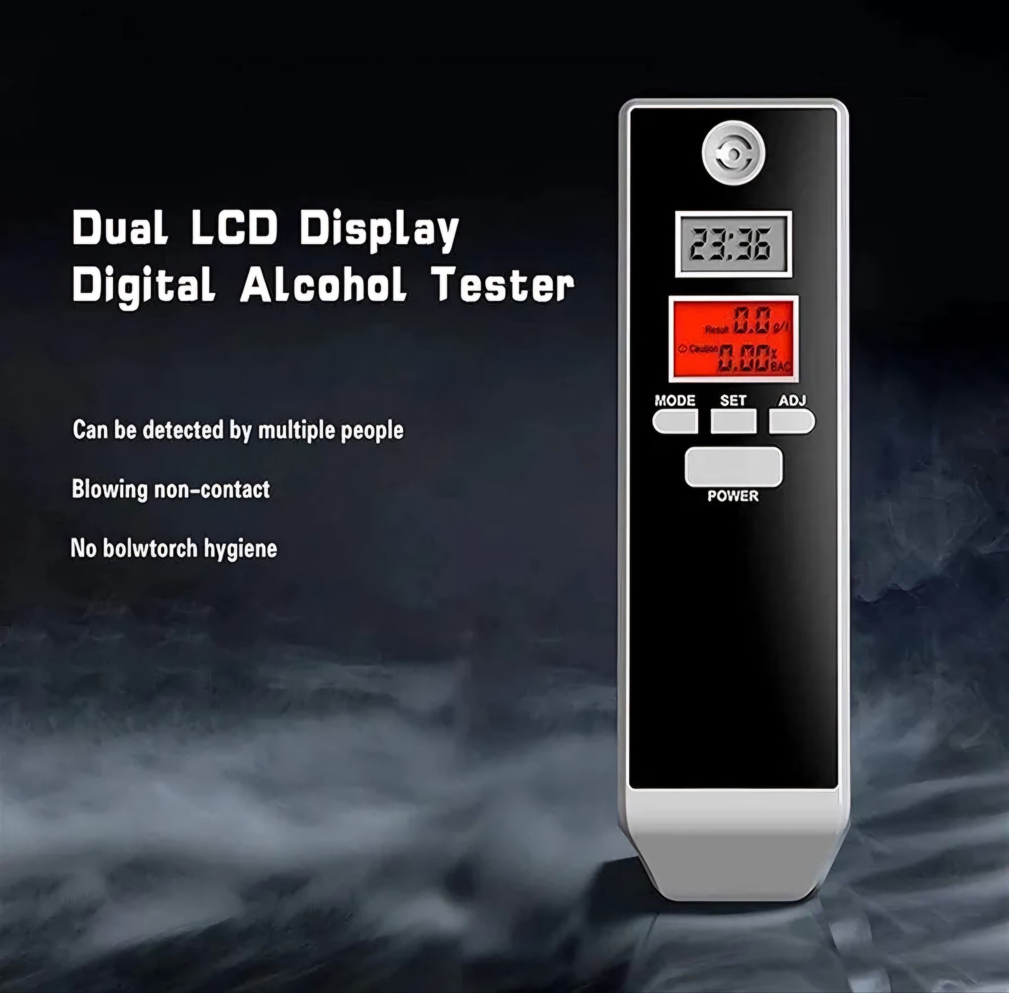 Picture of Digital Alcohol Tester with Dual LCD Screen Free Shipping Alcohol Tester AT-661s