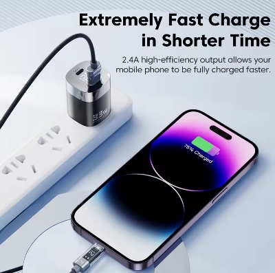 Picture of Toocki  Degree USB Cable for iPhone 14 13 12 11 Pro Max Pro Max 8 7 Plus 2.4A USB Lightning Cable for iPhone iPad Gaming Wire