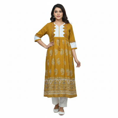 Picture of Ladies Design Kurti (Linen) – 2 Piece/ 1 Piece Gown
