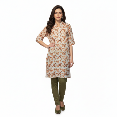 Picture of Ladies Design Kurti (Linen) – 2 Piece/ 1 Piece Gown