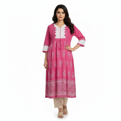 Picture of Ladies Design Kurti (Linen) – 2 Piece/ 1 Piece Gown