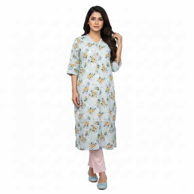 Picture of Ladies Design Kurti (Linen) – 2 Piece/ 1 Piece Gown