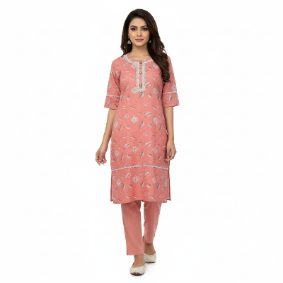 Picture of Ladies Design Kurti (Linen) – 2 Piece/ 1 Piece Gown