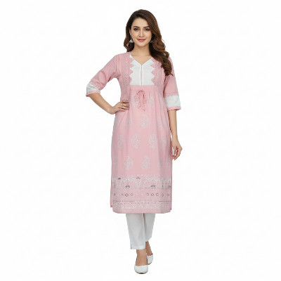 Picture of Ladies Design Kurti (Linen) – 2 Piece/ 1 Piece Gown