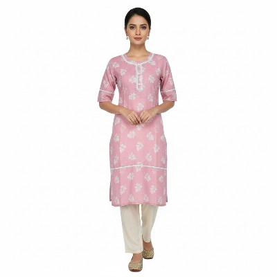 Picture of Ladies Design Kurti (Linen) – 2 Piece/ 1 Piece Gown