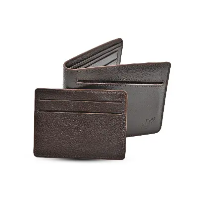 Picture of ProX High Quality Original Cow Leather  Short Wallet (Deep coffee )