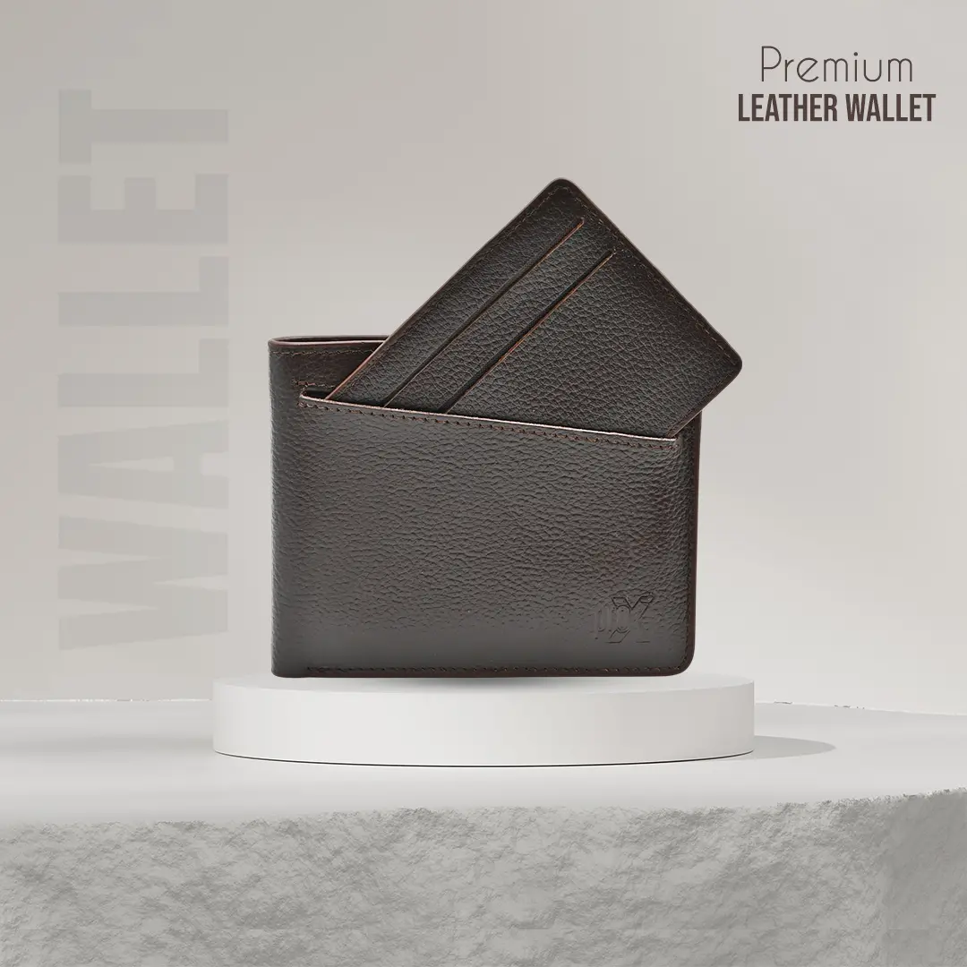 Picture of ProX High Quality Original Cow Leather  Short Wallet (Deep coffee )