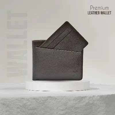 Picture of ProX High Quality Original Cow Leather  Short Wallet (Deep coffee )